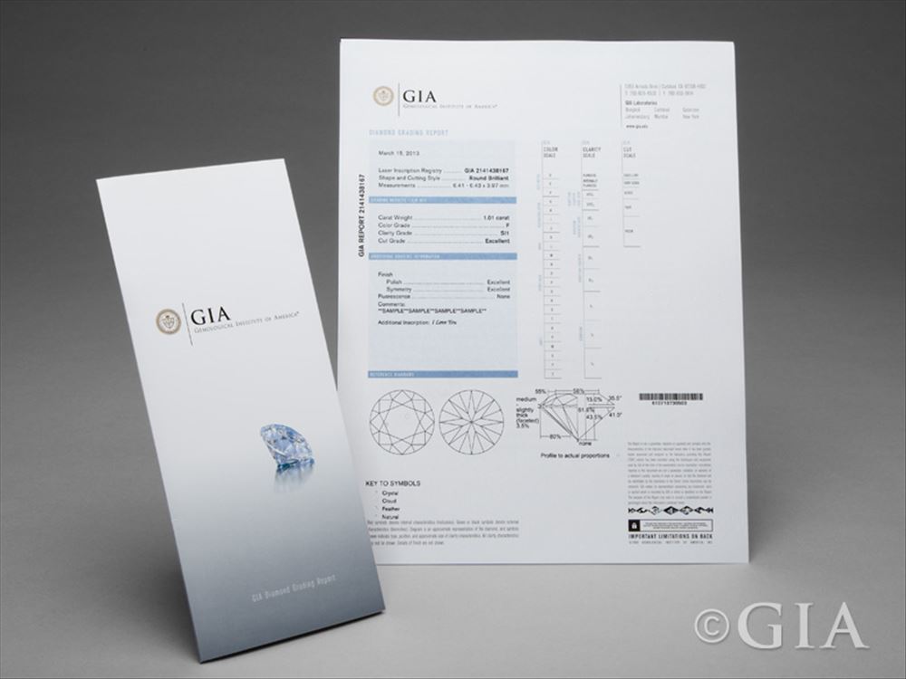 GIA Grading Report (鑑定書）